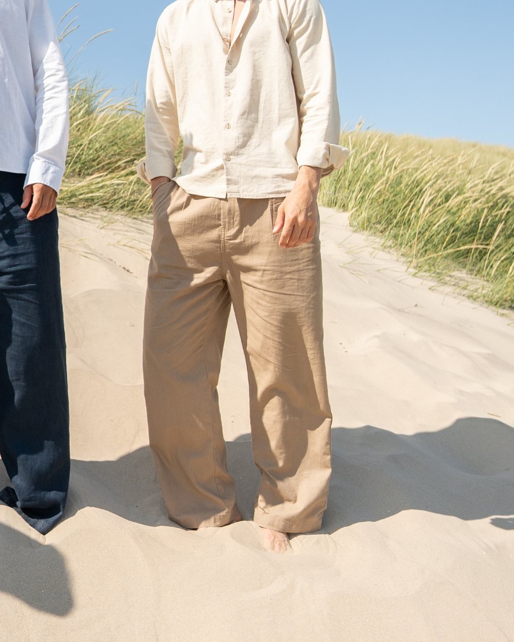 Baggy 100% hørbukser Mokka | Skagen - clothing.dk